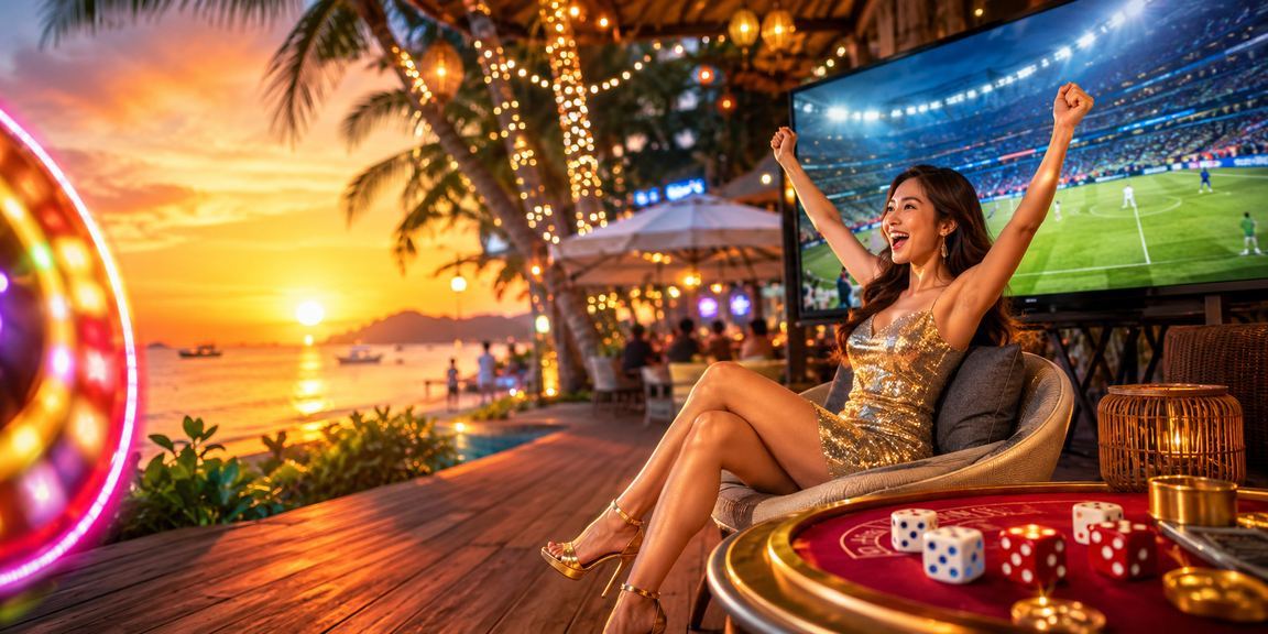 Hình ảnh trò chơi xúc xắc Tài Xỉu tại bãi biển Phú Quốc gợi nhắc chơi có trách nhiệm